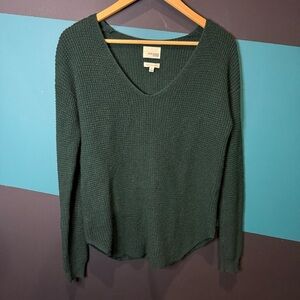 Wilfred Forest Green V-Neck Sweater Merino Wool size small